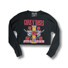 Load image into Gallery viewer, (L) Womens Gun and Rose Crop top