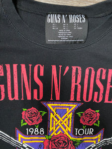 (L) Womens Gun and Rose Crop top