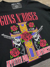 Load image into Gallery viewer, (L) Womens Gun and Rose Crop top