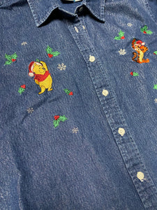 (L) Vintage Disney Christmas Pooh longsleeve